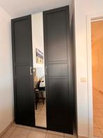 Slaapkamerkast zwart met spiegel, Ophalen, 100 tot 150 cm, 200 cm of meer, Zo goed als nieuw