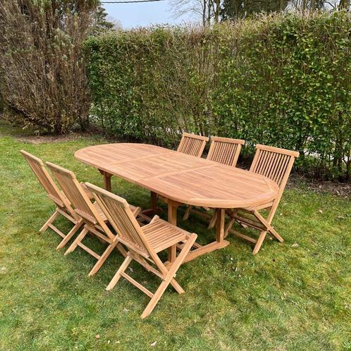 Negen! Opruiming aan het einde van het seizoen Tuin teak, Tuin en Terras, Tuinsets en Loungesets, Nieuw, Loungeset, Teakhout, Meer dan 8 zitplaatsen