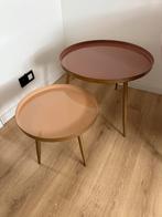 2 Roze bijzettafels, Ophalen, Zo goed als nieuw, Rond