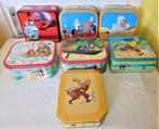 7 Boîtes en fer de Tintin.n2, Collections, Boîte en métal, Biscuits, Utilisé, Enlèvement ou Envoi