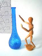 Vase design Empoli en verre bleu azur, Antiquités & Art, Enlèvement ou Envoi