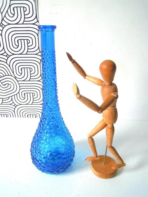 Empoli design vaas in azuurblauw glas, Antiek en Kunst, Kunst | Designobjecten, Ophalen of Verzenden