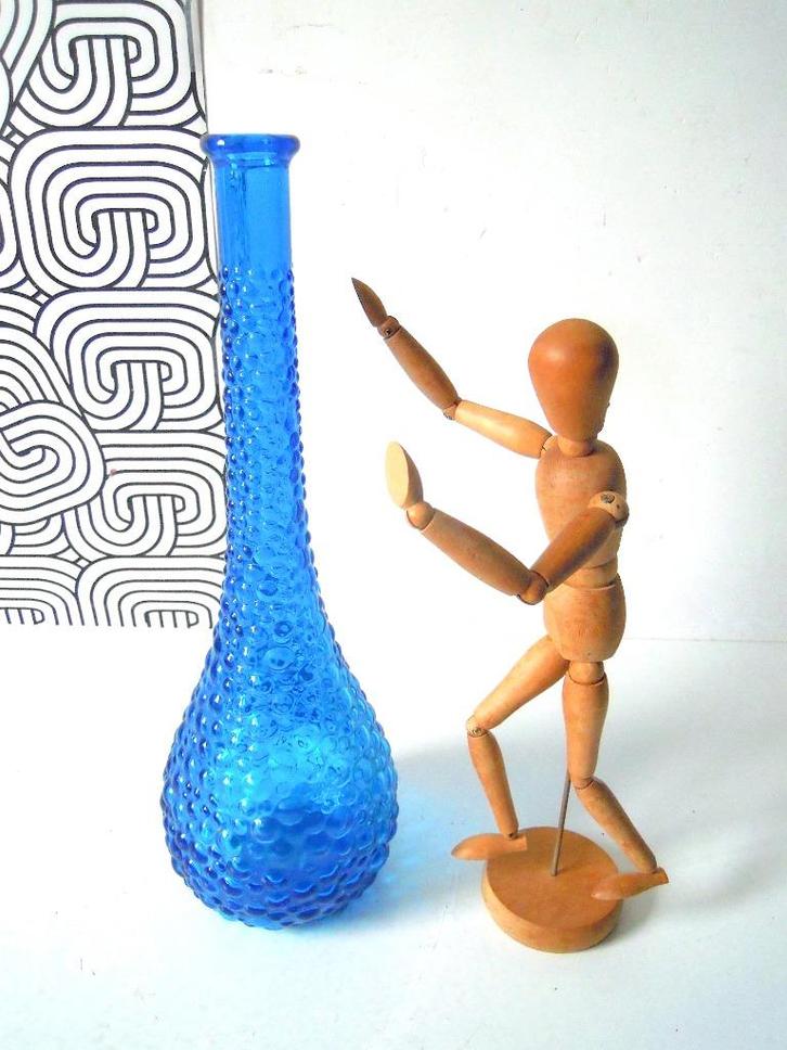 Empoli design vaas in azuurblauw glas, Antiek en Kunst, Kunst | Designobjecten, Ophalen of Verzenden