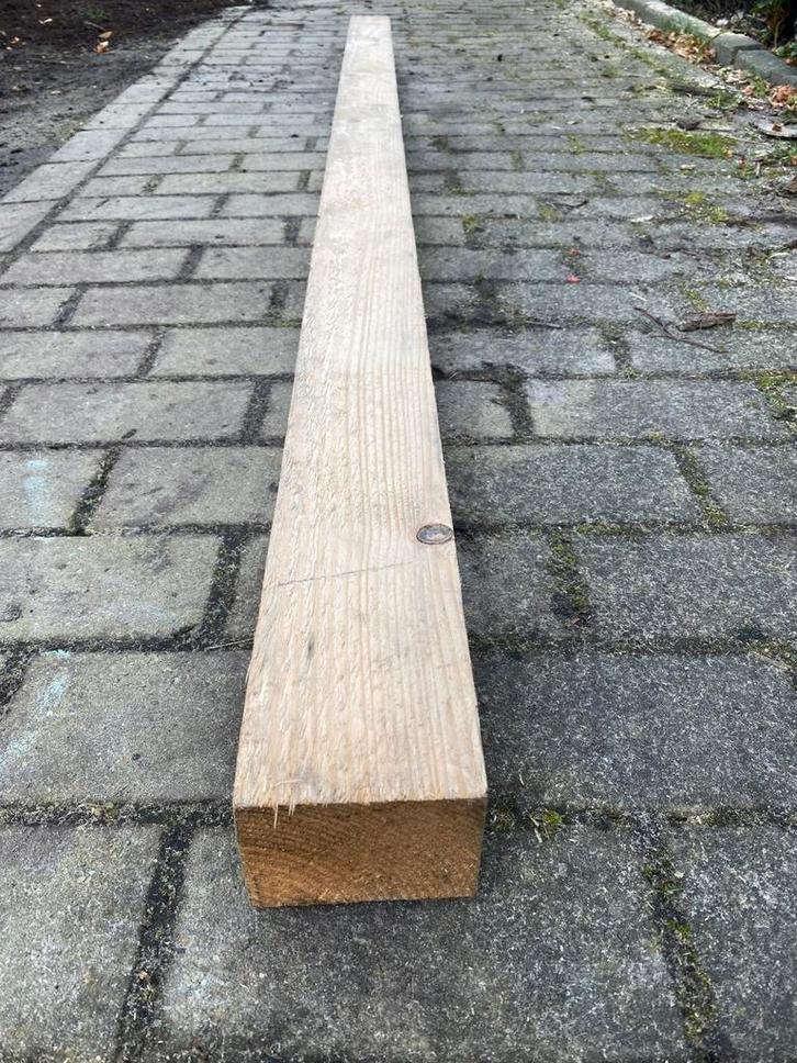 Stevige houten balken 220 cm lang 9,5cm x 7,5 cm, Tuin en Terras, Palen, Balken en Planken, Zo goed als nieuw, Balken, 180 tot 250 cm
