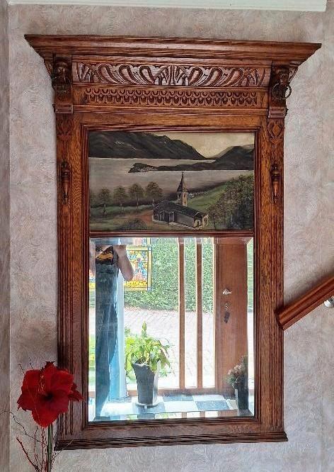 Antieke spiegel Mechelse stijl, Antiek en Kunst, Antiek | Spiegels, 50 tot 100 cm, 100 tot 150 cm, Rechthoekig, Ophalen