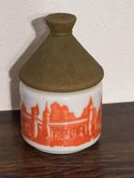 Honingpot MELI Adinkerke, Opaline glas oranje bedrukking, Ophalen, Gebruikt