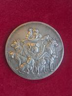 1913-25 Frankrijk medaille honden Cariat verzilverd brons, Verzenden, Brons