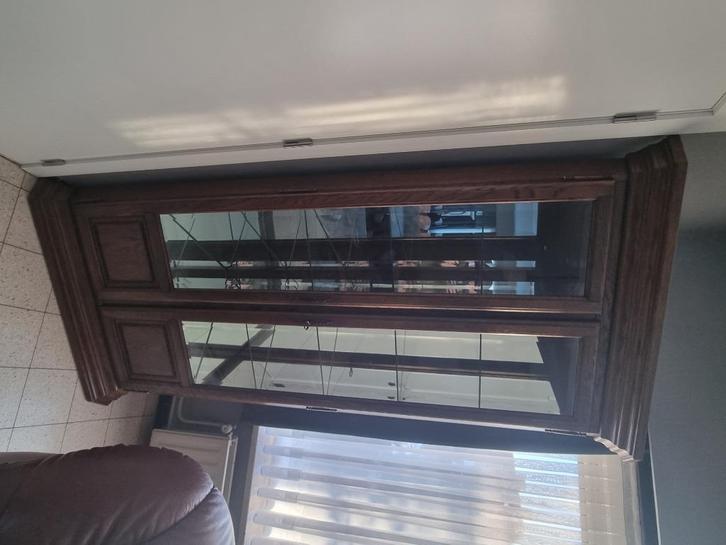 Vitrinekast hoekmodel, Huis en Inrichting, Kasten | Vitrinekasten, Zo goed als nieuw, 200 cm of meer, 50 tot 100 cm, 25 tot 50 cm