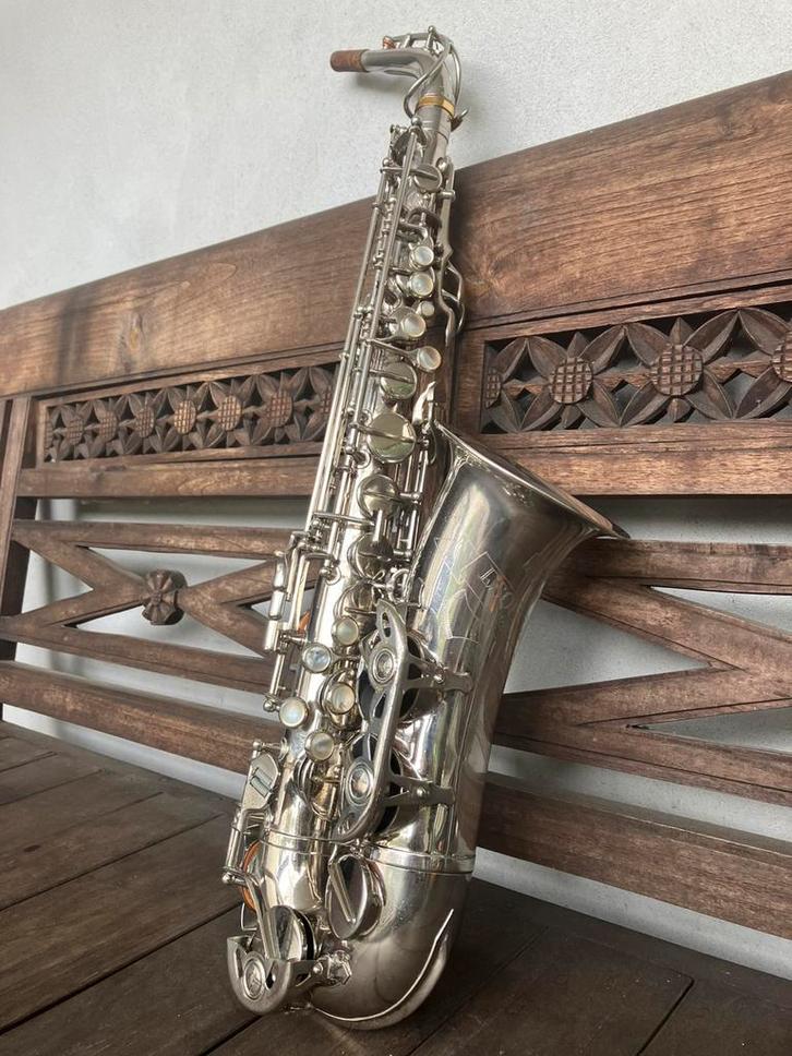 Alt saxofoon "Schenkelaars", Muziek en Instrumenten, Blaasinstrumenten | Saxofoons, Gebruikt, Alt, Met koffer, Ophalen