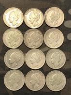 Munten zilver lotje Nederland guldens Wilhelmina 12 stuks, 1 gulden, Setje, Zilver, Ophalen of Verzenden