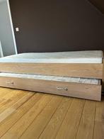 Uitschuifbaar bed + bed + nachtkastje, Ophalen, Bruin, Tweepersoons, Cottage