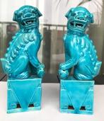 Foo Dogs Tempelleeuwen Chinees Blauw porselein😍💑🎁👌, Antiek en Kunst, Ophalen of Verzenden