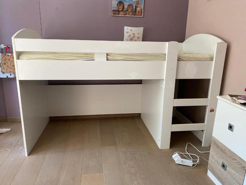 Hoogslaper Wit 204cm lang en 127cm hoog, Kinderen en Baby's, Kinderkamer | Stapelbedden en Hoogslapers, Gebruikt, Hoogslaper, Ophalen