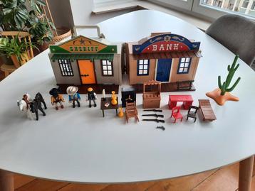 Western Playmobil set met bank en sheriff