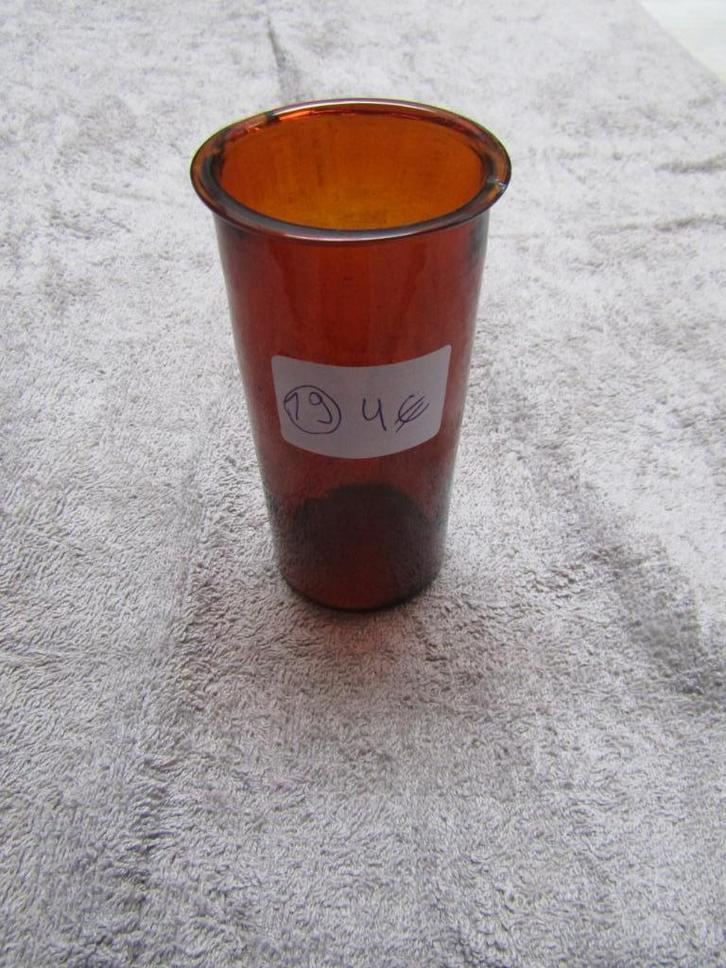 Amberkleurige laboratoriumpot van geblazen glas, H12-DF5.5-D, Antiek en Kunst, Antiek | Glaswerk en Kristal, Ophalen of Verzenden