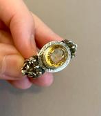 Oude Boliviaanse ring met citrien, Handtassen en Accessoires, Antieke sieraden, Zilver, Ring