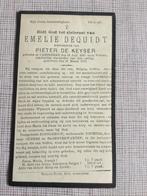 Oorlogsslachtoffer WOI E.Dequidt Kaaskerke +Veurne 1918, Verzamelen, Bidprentjes en Rouwkaarten, Verzenden, Bidprentje