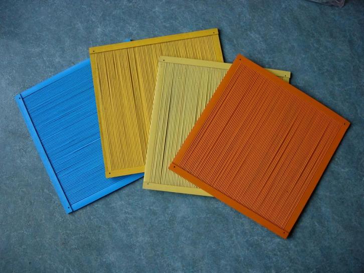 kleurige wasbordjes, Huis en Inrichting, Woonaccessoires | Wanddecoraties, Zo goed als nieuw, Ophalen of Verzenden