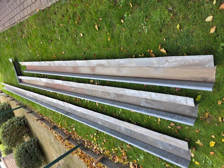 GOTEN ZINK + BEVESTINGSHAKEN, Doe-het-zelf en Bouw, Buizen en Afvoer, Gebruikt, Dakgoot, Zink, Ophalen