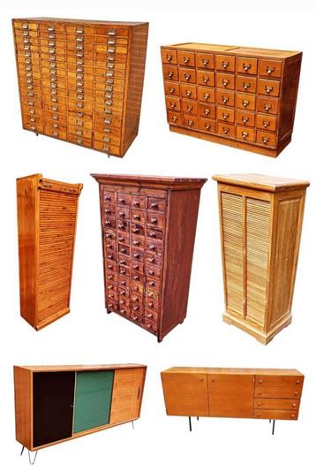 Ambachtelijke meubels en dressoirs, vintage dressoirs  beschikbaar voor biedingen