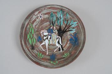 Plat vintage en céramique Elie Barachant St Cannat Accolay beschikbaar voor biedingen