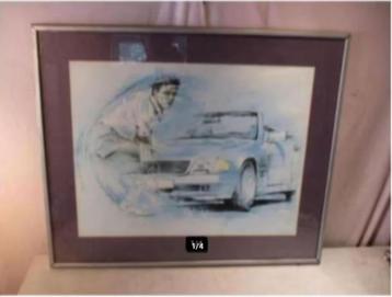 Mooie Litho 'Tennisser en Sportwagen' - Van de Vorstenbosch beschikbaar voor biedingen