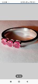 Belle bague en argent massif avec rubis et certification, Enlèvement ou Envoi, Argent, Argent