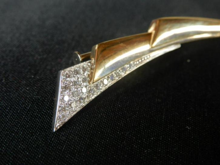 18k gouden broche, Handtassen en Accessoires, Broches, Nieuw, Goud, Goud, Met edelsteen, Ophalen of Verzenden