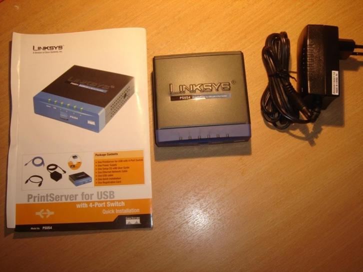 Linksys printserver psus4, Computers en Software, Routers en Modems, Zo goed als nieuw, Router, Ophalen of Verzenden