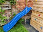 Schuifaf glijbaan blauw: 220cm lang/120cm platformhoogte, Kinderen en Baby's, Glijbaan, Zo goed als nieuw, Ophalen