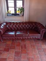 Zetel type Chesterfield, Huis en Inrichting, Ophalen, Gebruikt, Driepersoons, Leer