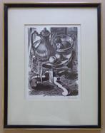GERARD GAUDAEN / STILLEVEN / ZW-W HOUTSNEDE / 45x35cm KADER, Ophalen of Verzenden