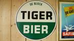 Tiger bier Tigerbier Brouwerij Aalst Houten reclamebord, Enlèvement ou Envoi, Utilisé, Panneau publicitaire