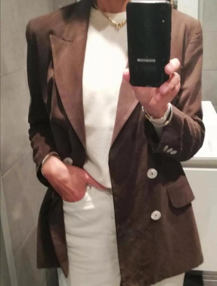 Nieuw Caroll-jack met dubbele rij knopen, Kleding | Dames, Jasjes, Kostuums en Pakken, Nieuw, Maat 38/40 (M), Bruin, Ophalen of Verzenden