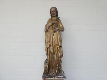 "St.Catharina" groot houten beeld, 18de eeuw