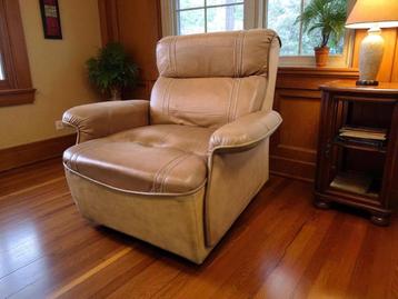 Fauteuil/siège monoplace/canapé vintage en cuir cognac, Enlèvement ou Envoi