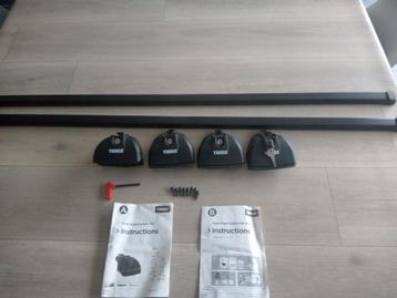 Thule rapid system 753 kit 4016 & square bar 127cm, Enlèvement, Utilisé