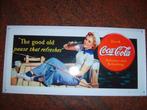 Coca Cola reclamebord - plakaat - retro - 45 x 21,5 cm, Verzamelen, Ophalen, Zo goed als nieuw, Reclamebord