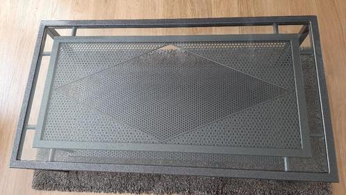 Salontafel - Smeedijzer en glas, Huis en Inrichting, Tafels | Salontafels, Zo goed als nieuw, Minder dan 50 cm, 50 tot 100 cm