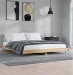 Nieuw japandi bed hout met lattenbodem 180x200, Ophalen, Bruin, 180 cm, 200 cm
