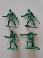 Lot vintage de 4 soldats en plastique - Vert kaki, Collections, Utilisé, Enlèvement ou Envoi