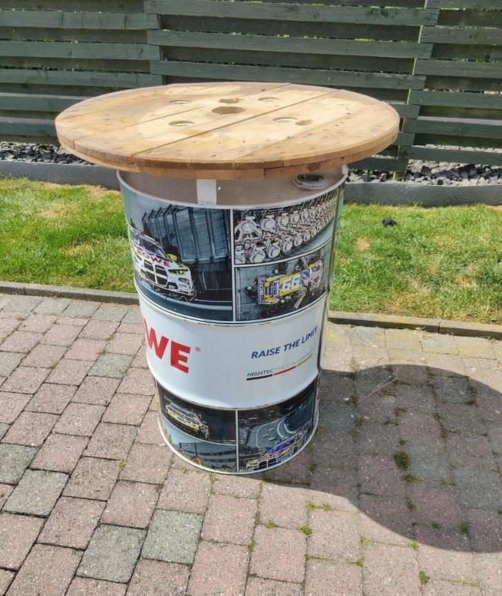Limited Edition Statafel op Olievat – RAISE THE LIMIT!, Huis en Inrichting, Tafels | Statafels, Nieuw, Ophalen
