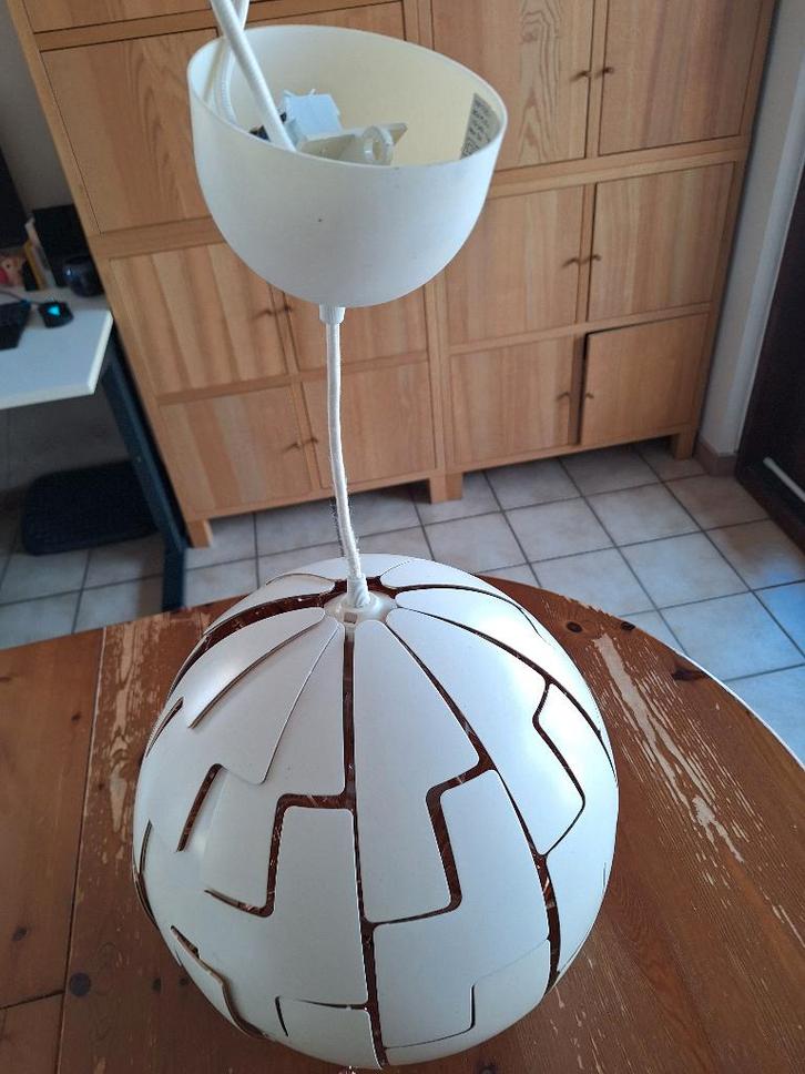 IKEA Hanglamp PS 2014 wit/koper, Huis en Inrichting, Lampen | Hanglampen, Gebruikt, 50 tot 75 cm, Kunststof, Ophalen