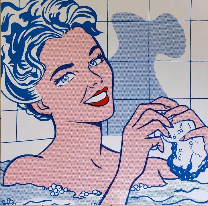 Roy Lichtenstein - Woman in Bath - Zeefdruk, Antiek en Kunst, Kunst | Litho's en Zeefdrukken, Verzenden