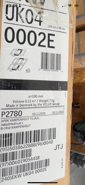 Velux EKW gootstuk UK04 0002E – Nieuw in doos beschikbaar voor biedingen