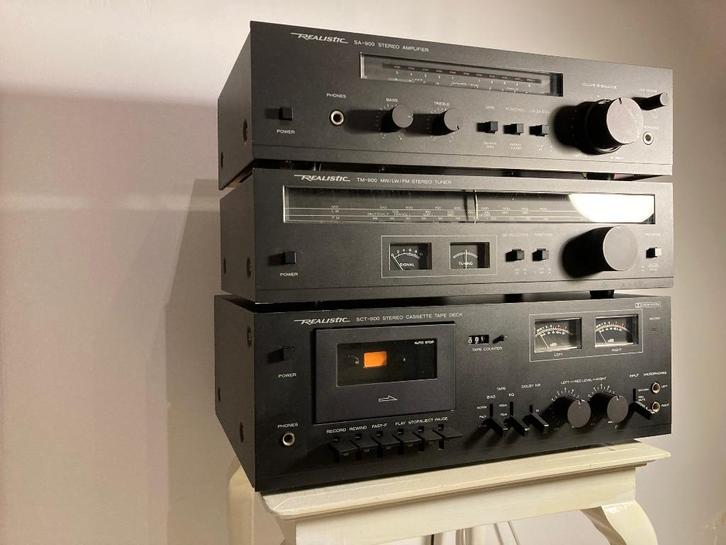 Vintage stereoketen Realistic SA-900 + SCT-900 + TM-900, Audio, Tv en Foto, Stereoketens, Gebruikt, Cassettedeck, Tuner of Radio