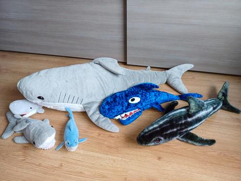 Lot stoere haaien knuffel pluche van 25 tot 110 cm, Kinderen en Baby's, Speelgoed | Knuffels en Pluche, Zo goed als nieuw, Ophalen of Verzenden