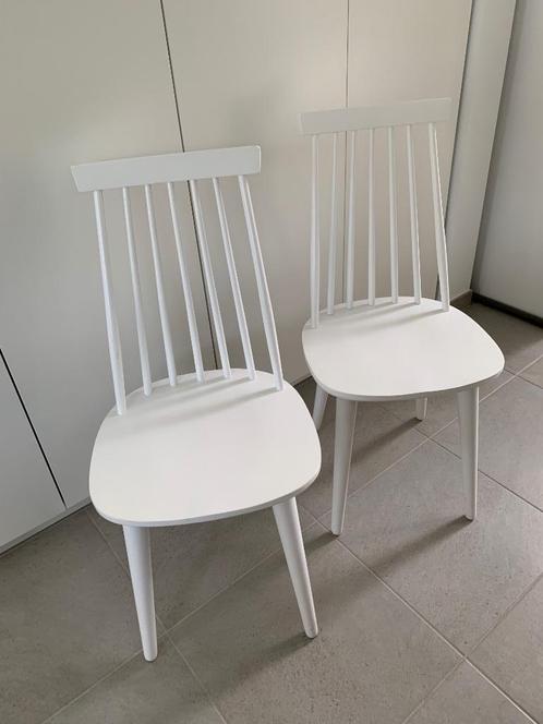Scandinavische stoelen, Huis en Inrichting, Stoelen, Gebruikt, Twee, Hout, Wit, Ophalen