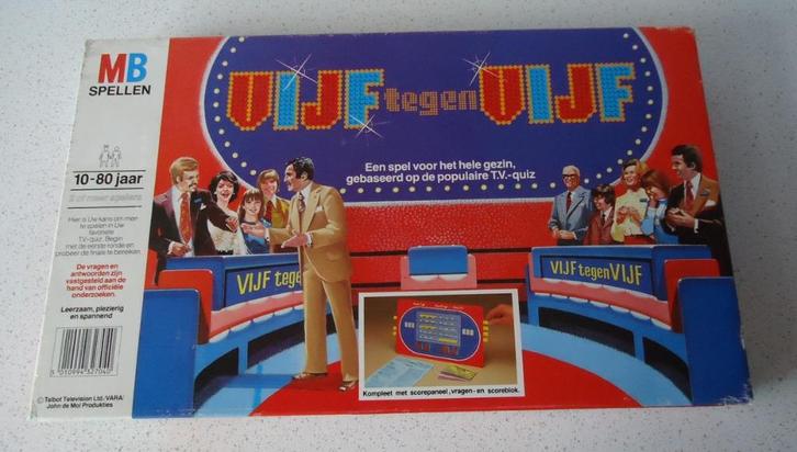Vintage "Vijf Tegen Vijf" Van MB., Hobby en Vrije tijd, Gezelschapsspellen | Bordspellen, Gebruikt, Een of twee spelers, Drie of vier spelers