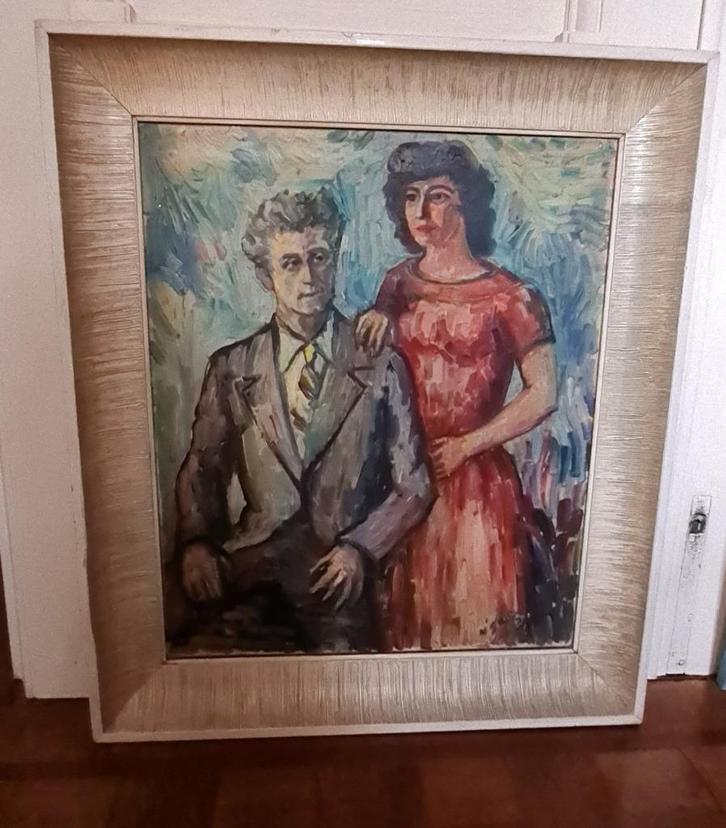 Stand by your man impressionistisch oliedoek, Antiek en Kunst, Kunst | Schilderijen | Klassiek, Ophalen